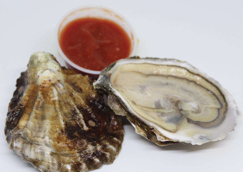 Blue Point Oysters In Shell Cruising Crab
